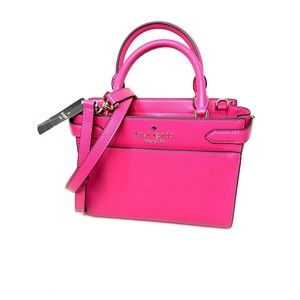 Kate Spade Staci Small Saffiano Leather Satchel Hibiscus Pink Nwt item S-10